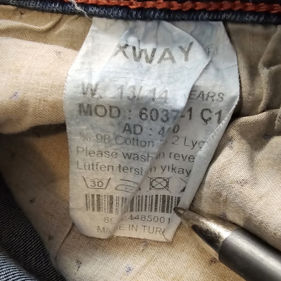 XWAY Jeans Teen 13/14 Skinny Ankle Stitched Distressed Stretch Denim 25x25.5 - Picture 12 of 14